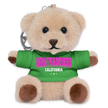 San Francisco Pink Retro California College - Teddy Schlüsselanhänger - Grün - Vorne