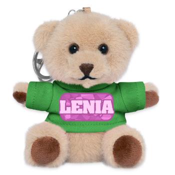 Cadeau pour Lenia - Porte-clés ourson - vert - Devant