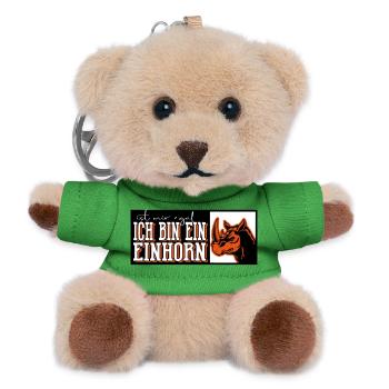 Einhorn unicorn lustig dub nas horn - Teddy Schlüsselanhänger - Grün - Vorne