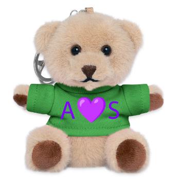Minimalist Heart Love Typography Design - Teddy Keyring - green - Front
