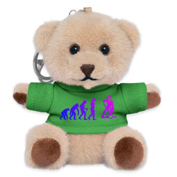 Attention floorball fans, simple statement - Teddy Keyring - green - Front
