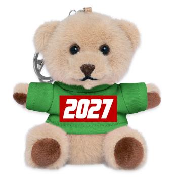 2027 Jahr - Teddy Schlüsselanhänger - Grün - Vorne