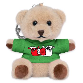 2 Snail Sunglasses Team Friends Cool Crew - Teddy Keyring - green - Front