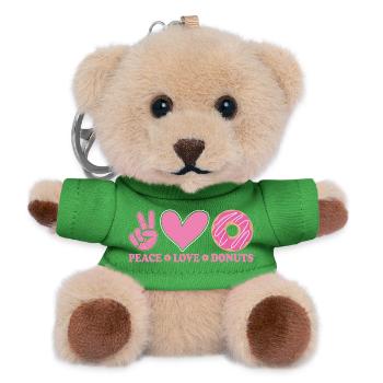 Beignets Paix et Amour - Porte-clés ourson - vert - Devant