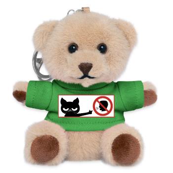 katze, hals Maul - Teddy Schlüsselanhänger - Grün - Vorne
