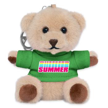 Retro Summer | 80s Style Rainbow  - Teddy Keyring - green - Front