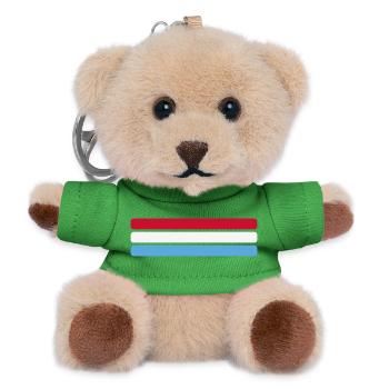 Luxemburg Flagge Minimal - Fahne Fan Streifen Desi - Teddy Schlüsselanhänger - Grün - Vorne
