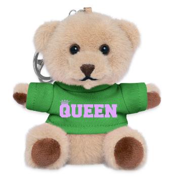 Königin in Lila Kronen-Style - Teddy Schlüsselanhänger - Grün - Vorne