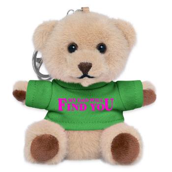 My Dad Will Find You – Tochter-Papa-Spruch - Teddy Schlüsselanhänger - Grün - Vorne