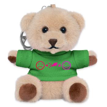 Geschenkidee für eine Taucherin mit Gerätetauchen - Teddy Schlüsselanhänger - Grün - Vorne