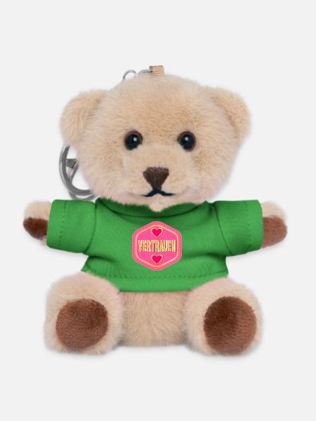 Vertrauen schenken - WERTE - Teddy Schlüsselanhänger - Grün