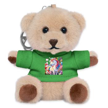 Magical unicorn in rainbow colors power animal - Teddy Keyring - green - Front