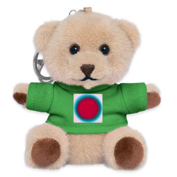 Roter Kreis im blauen Ring - Teddy Schlüsselanhänger - Grün - Vorne