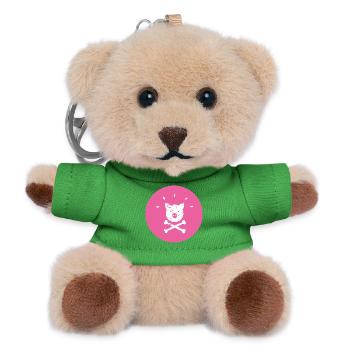 Jolly Roger Piggy Pirate Lucky Pig - Teddy Keyring - green - Front
