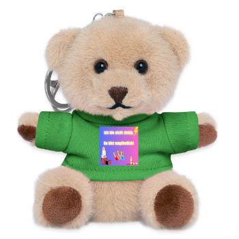 Lustiges Sprüche Shirt - Teddy Schlüsselanhänger - Grün - Vorne