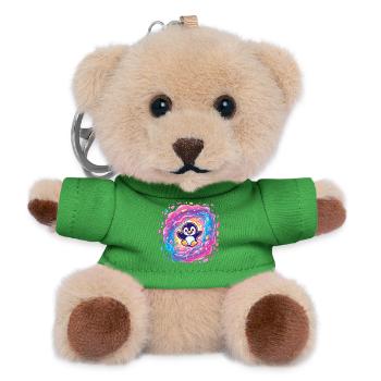 Colorful penguin in the vortex portal - Teddy Keyring - green - Front
