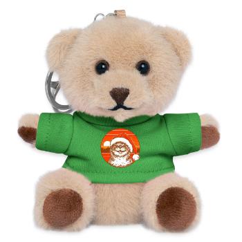 Weihnachtskatze Vintage Retro Catmas - Teddy Schlüsselanhänger - Grün - Vorne