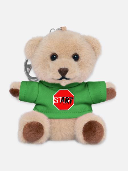 Startzeichen Graffiti Stoppschild - Teddy Schlüsselanhänger - Grün