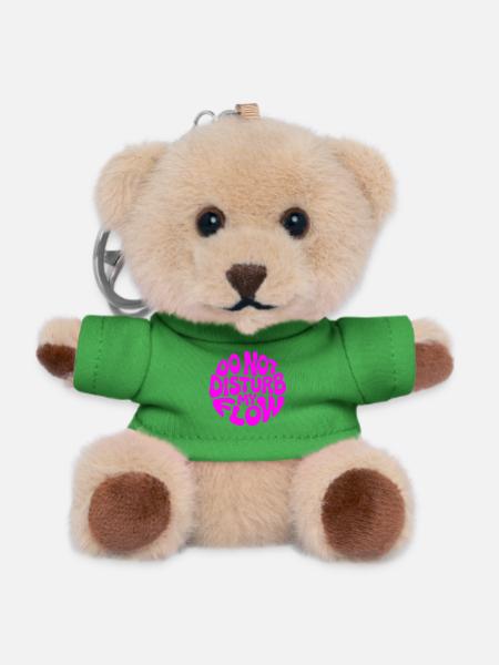 do not disturb my flow pink branded - Teddy Keyring - green