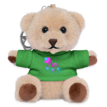 Geometric Love | Modern Pink & Blue Design - Teddy Keyring - green - Front