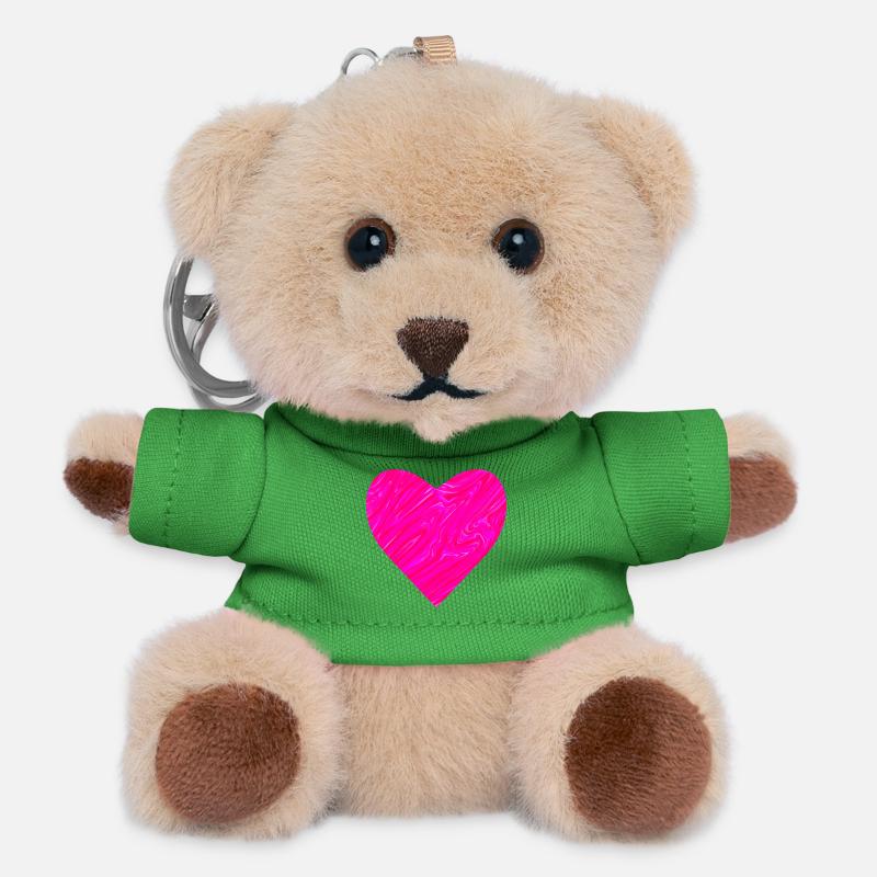 Neon heart for Mother's Day - Teddy Keyring - green