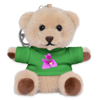 Vibrant_Magenta_Bougainvillea_Flower - Teddy Keyring - green - Front