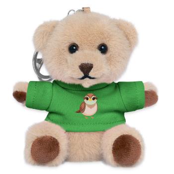Bébé moineau - Porte-clés ourson - vert - Devant