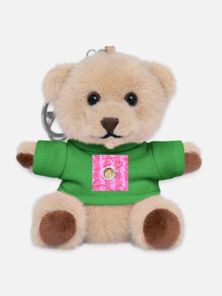 Cappuccino - Teddy Keyring - green