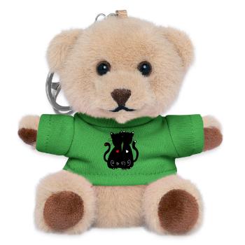 schwarze Katzen - Teddy Schlüsselanhänger - Grün - Vorne