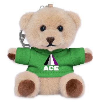 Asexual, asexuality, ace - Teddy Keyring - green - Front