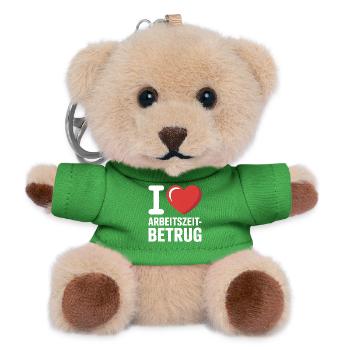 I Love Arbeitszeitbetrug Kein Verbrechen Job Büro - Teddy Schlüsselanhänger - Grün - Vorne