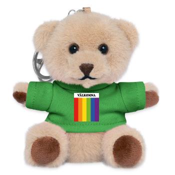 Välkomna Swedish LGBT Welcome Safe Space Rainbow - Teddy Keyring - green - Front