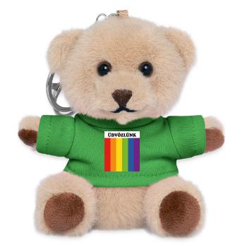 Üdvözlünk  LGBT welcome in Hungarian rainbow flag - Teddy Keyring - green - Front