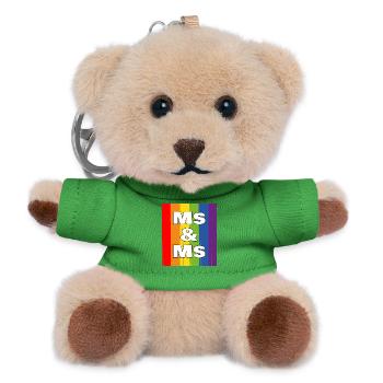 Frau & Frau Regenbogenstolz - Teddy Schlüsselanhänger - Grün - Vorne