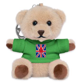 Red Octopus Union Jack Flag - Teddy Keyring - green - Front