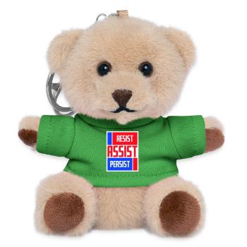 Resist Assist Persist Aktivismus Motivation Logo - Teddy Schlüsselanhänger - Grün - Vorne
