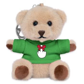 wichser mittelfinger zeigen beleidigen fick dich f - Teddy Schlüsselanhänger - Grün - Vorne