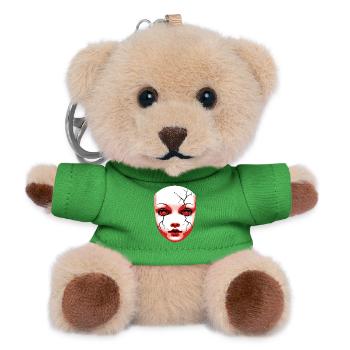 Effrayant Halloween poupée masque Portrait Art - Porte-clés ourson - vert - Devant
