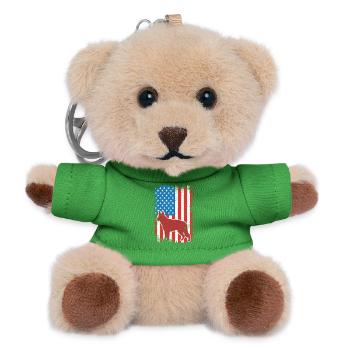 US Patriotic Shepherd Dog - Teddy Keyring - green - Front