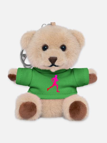 Geschenkidee für einen Running mit Running - Teddy Schlüsselanhänger - Grün