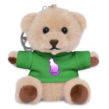 Cat - Teddy Keyring - green - Front