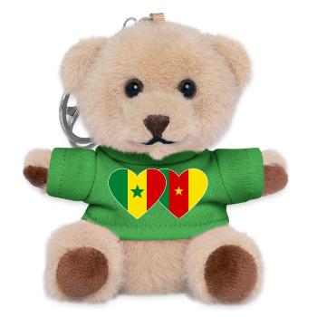 Sénégal Cameroun Drapeau Mains Coeur Forme - Porte-clés ourson - vert - Devant