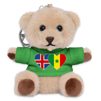 Island Senegal Flagge Hände Herzform - Teddy Schlüsselanhänger - Grün - Vorne