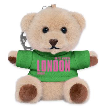 London – England Lyric Design - Teddy Keyring - green - Front