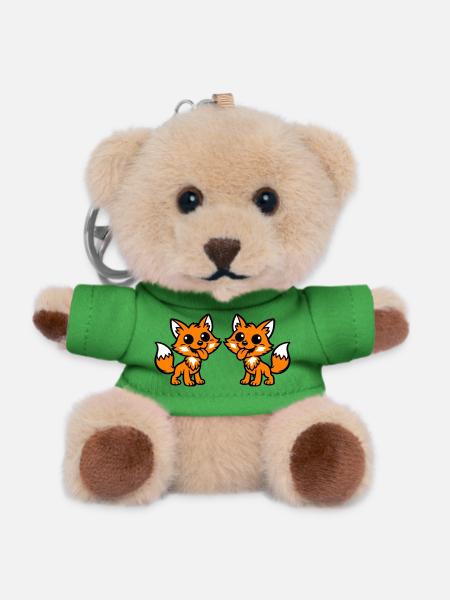 Fuchs Paar - Teddy Schlüsselanhänger - Grün