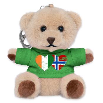 Côte d'Ivoire Norway Flag Heart used - Teddy Keyring - green - Front