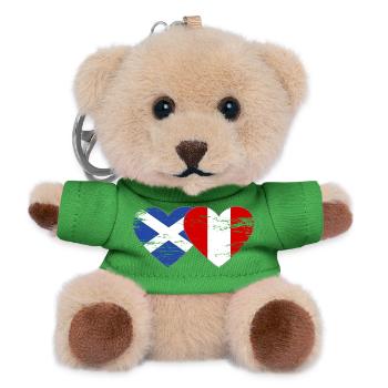 Schottland Peru Flagge Herz used - Teddy Schlüsselanhänger - Grün - Vorne