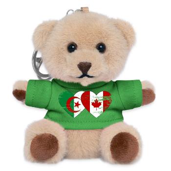 Algerien_Kanada_Flagge_Herz_used - Teddy Keyring - green - Front