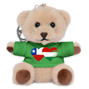 Bolivien_Ungarn_Flagge_Herz_used - Porte-clés ourson - vert - Devant
