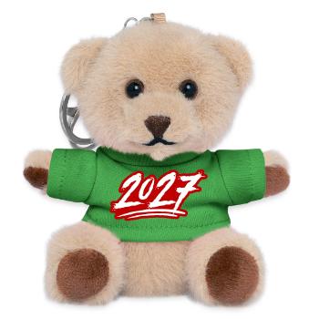 2027 Jahreszahl - Teddy Schlüsselanhänger - Grün - Vorne